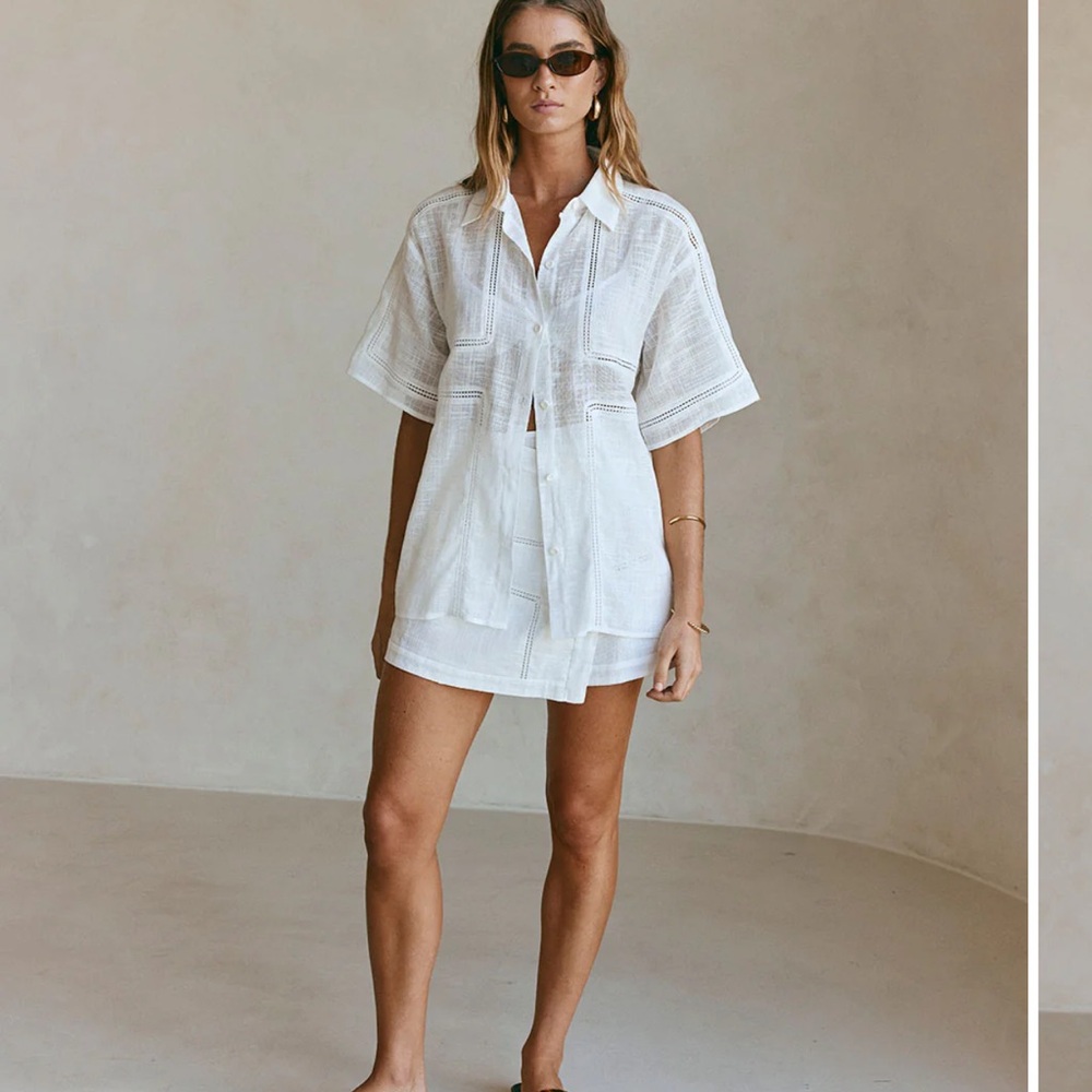 Sabo Skirt White Sheer Blouse